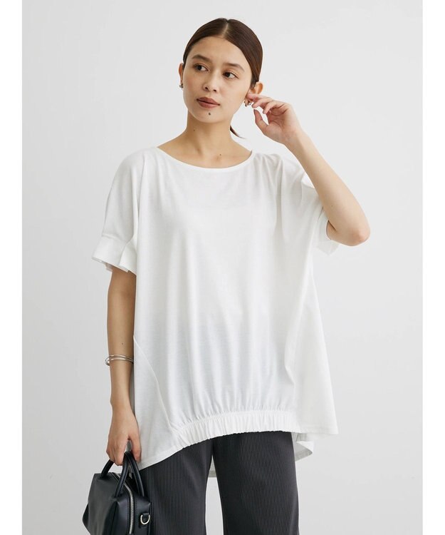 Green Parks 袖タックデザインカットチュニック White