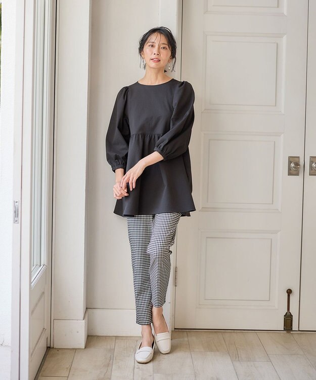 ANY L サッカーパフスリーブブラウス ブラック