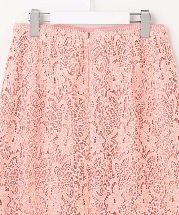 自由区 【洗える】ボタニカルレース スカート ピンク
