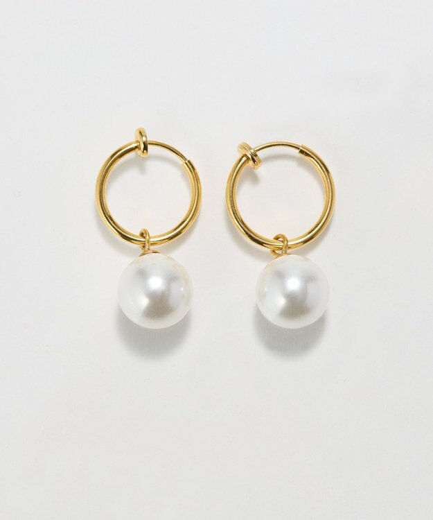 Phoebe 〈金属アレルギー対応〉バランスパールフープイヤリング　ゴールド/ステンレス/大ぶり/存在感◎/主役級