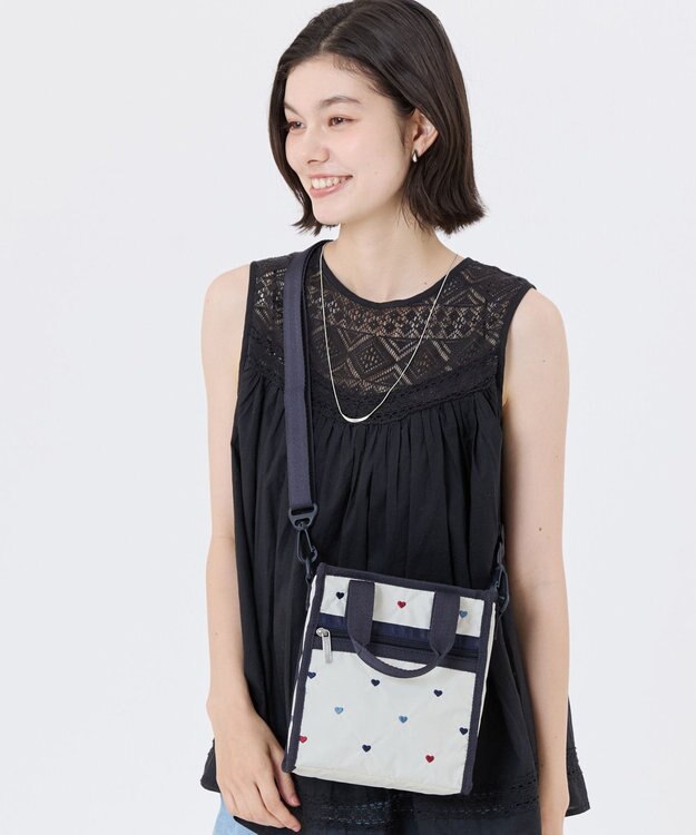 LeSportsac MINI N/S TOTE/トリコロールハートエンブロイダリー