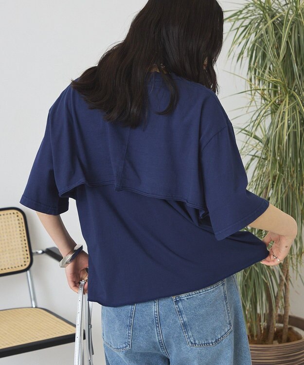 AMERICAN HOLIC レイヤード風加工Ｔシャツ Navy