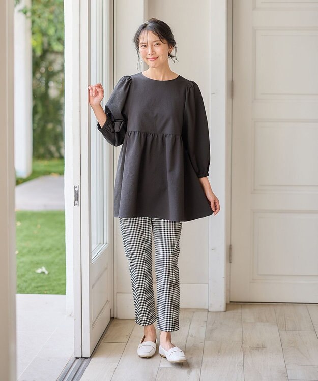 ANY L サッカーパフスリーブブラウス ブラック