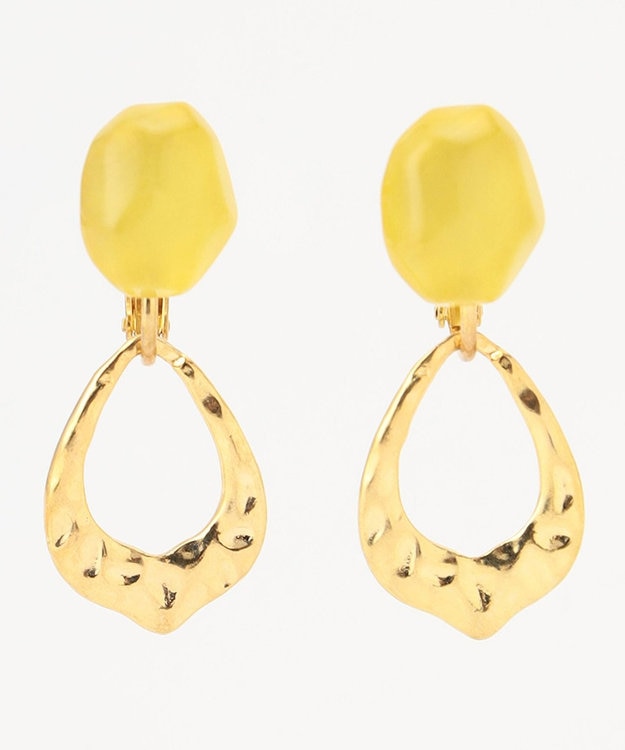 ANY SIS 【2WAY】ストーン イヤリング イエロー