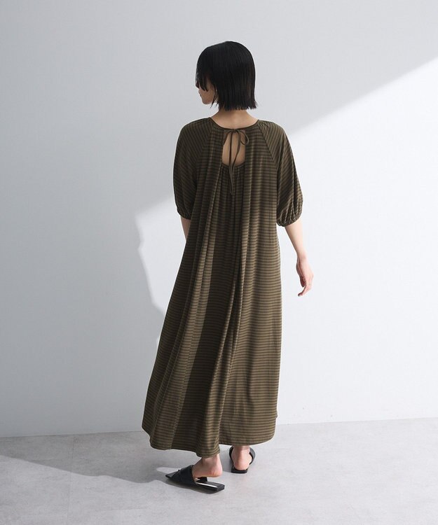 Green Parks ・ＳＵＧＡＲ　ＳＰＯＯＮ　ボーダーリブワンピース Khaki