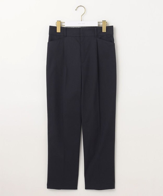 ANY SIS 【接触冷感・UVカット・撥水】クールタッチテーパード パンツ ネイビー