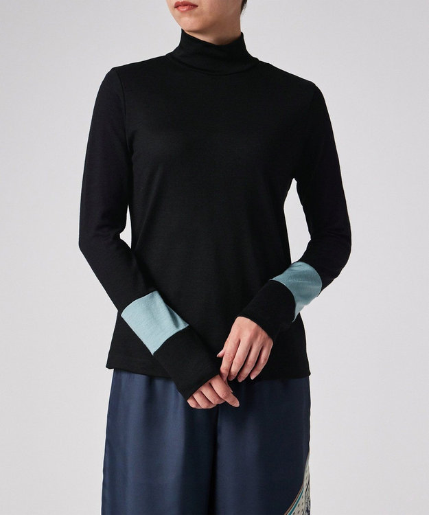 Paul Smith コントラストカラー ハイネック カットソー ブラック