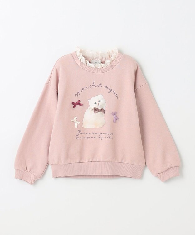 ANY KIDS フォトネコ 裏毛 トレーナー ピンク