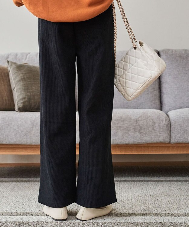 WEGO 裏起毛ワイドイージーパンツ ダークグレー