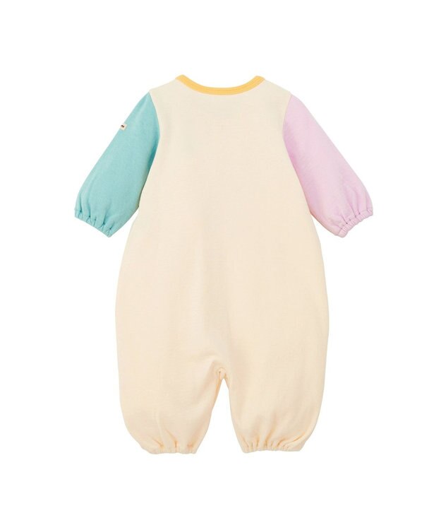 MIKI HOUSE HOT BISCUITS 【50-60cm】接結カノコ素材 ワンポイント刺繍 ツーウェイオール マルチカラー