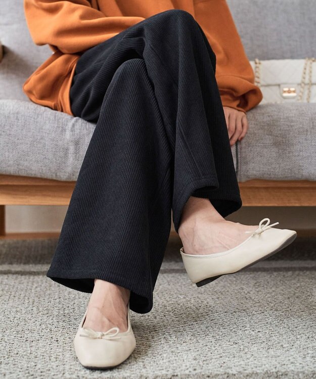 WEGO 裏起毛ワイドイージーパンツ ダークグレー