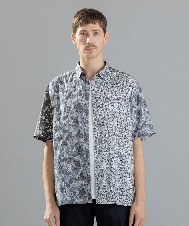 JOSEPH HOMME 【LIBERTY】クレイジーリバティ　半袖レギュラーシャツ グレー系