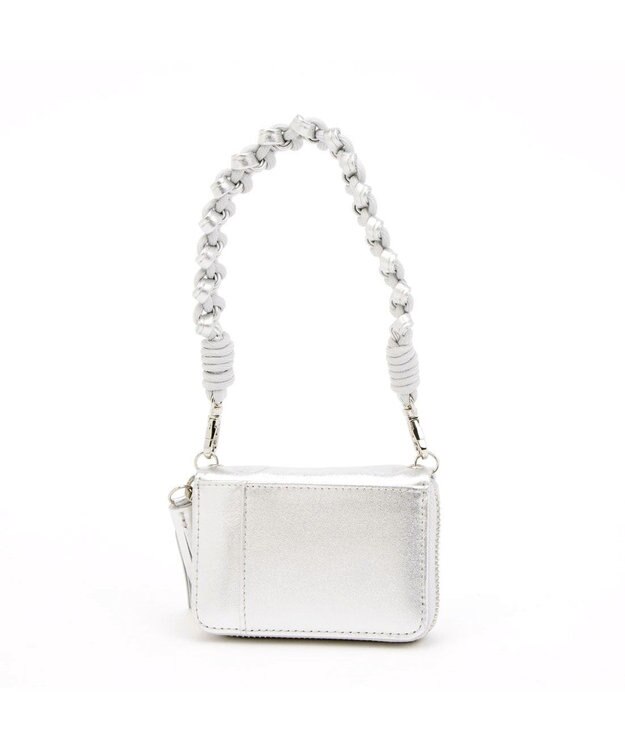 UNBILLION ペルケ perche / ドット型押し・ジャバラチャームウォレットショルダー シルバー