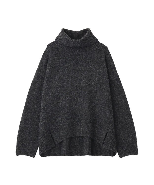 YECCA VECCA スリットタートルネックニット Charcoal Gray