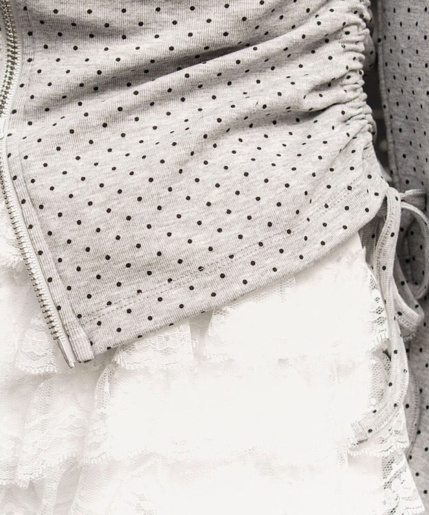 WEGO サイドリボンカットジップパーカー 柄2