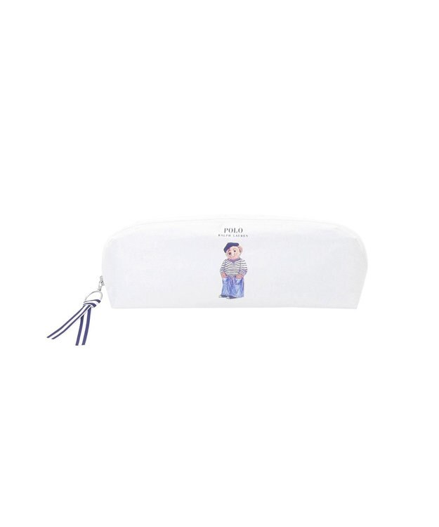 MOONBAT 【WEB限定】 POLO RALPH LAUREN（ポロ ラルフローレン） 晴雨兼用日傘 ワンポイントポロベア プリント 折りたたみ傘 ポーチタイプ 1級遮光/遮熱/遮光 オフホワイト