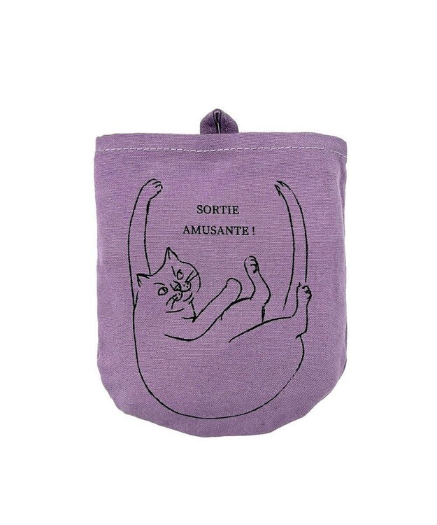 ROOTOTE 2673【ミニサイズ エコバッグ：ネコ柄】/ NA.ルーショッパーミニ.マルシェ-B 05：グロゼイユ