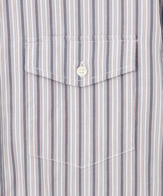 J.PRESS MEN オーガニックコットン ダブルチューブマルチストライプ シャツ ブルー系1