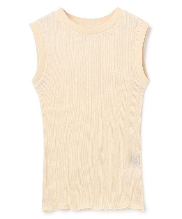 uncrave 【手洗い可】シアー ランダムリブ ノースリーブ カットソー（uncrave STANDARD） エクリュ