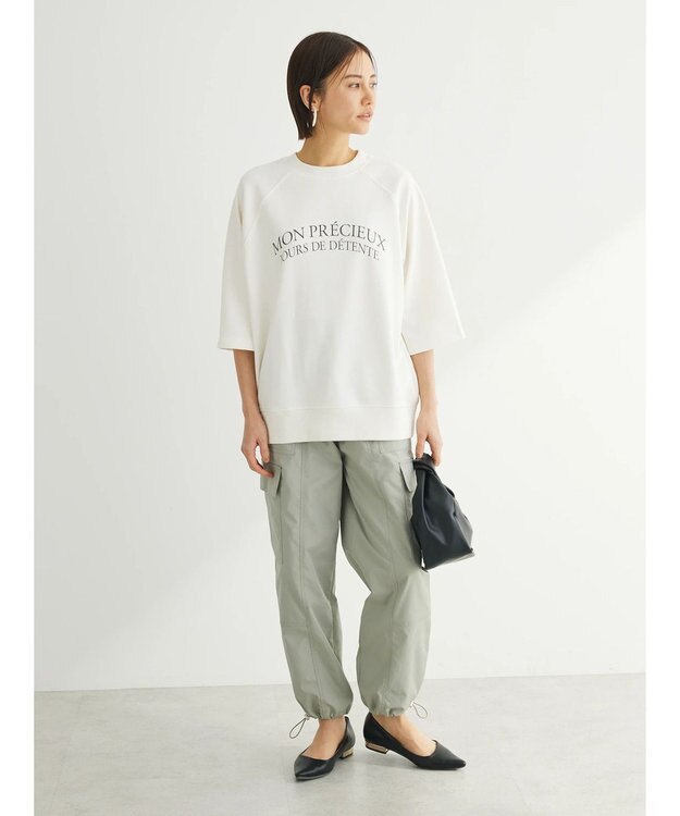 Green Parks BEST PRICE ２ｗａｙ ミニ裏毛ロゴトレＴＥＥ Off White