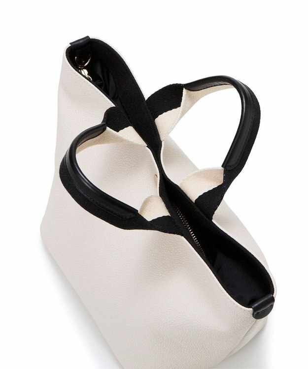 TOPKAPI 【Breath TOPKAPI】SCOTCH GRAIN スコッチグレイン プレーン 2トーンテープ ハンドル トートバッグ S クリーム