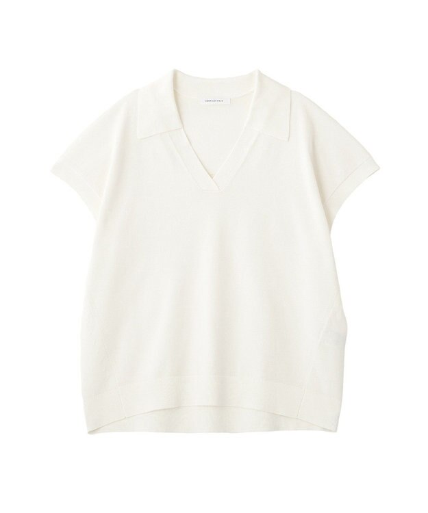 AMERICAN HOLIC フレンチスリーブスキッパールーズニットプルオーバー Off White