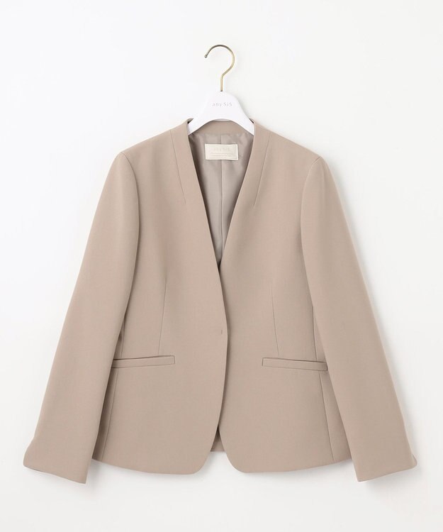 ANY SIS 【セットアップ対応】褒めらレディカラーレス ジャケット ベージュ