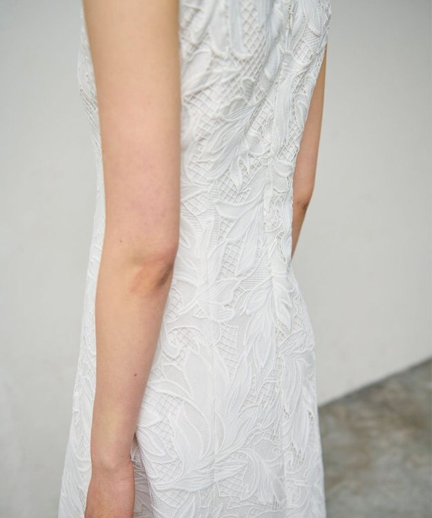 GRACE CONTINENTAL ケミカルリーフドレス ホワイト