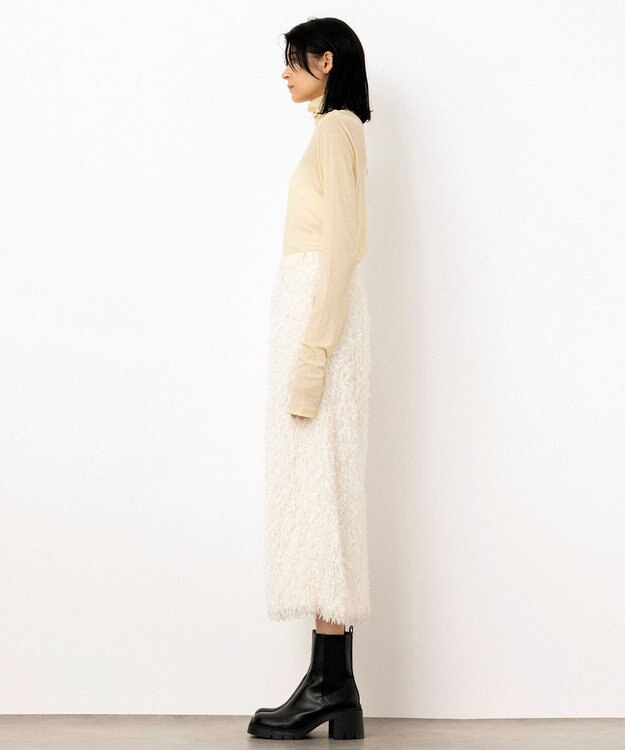 NAVE 【Nave・洗える】ツイストシアー タートルネックプルオーバー ライトイエロー系