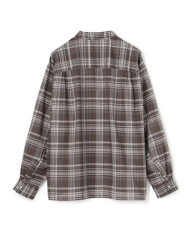 UNFILO MENS イージーケア エアリーシアーシャツ ブラウンチェック