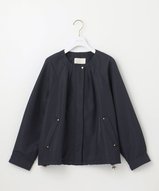 ANY SIS 【撥水・UVカット・花粉ガード】2WAYラグランフーディ ブルゾン ネイビー
