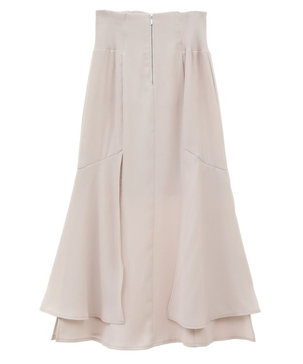 earth music&ecology サイドリブ切替バックレースアップスカート Ivory