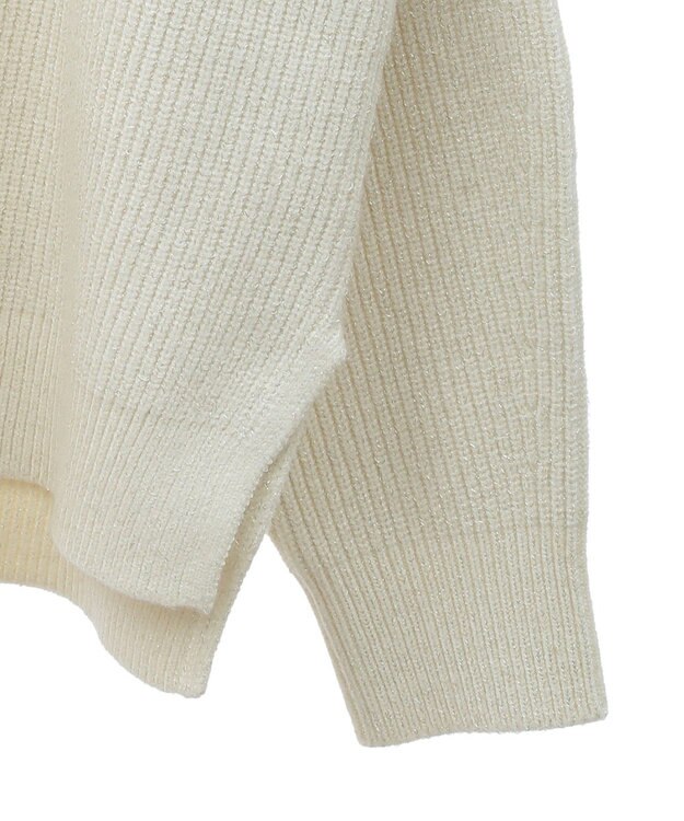 AMERICAN HOLIC バイパチラメ入りＶネック片畦ニットカーディガ Ivory