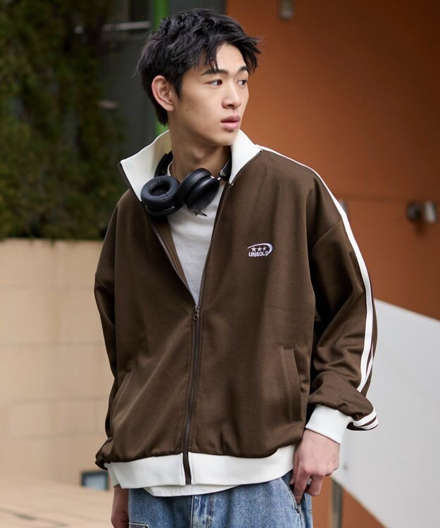 WEGO ライントラックジャケット ブラウン