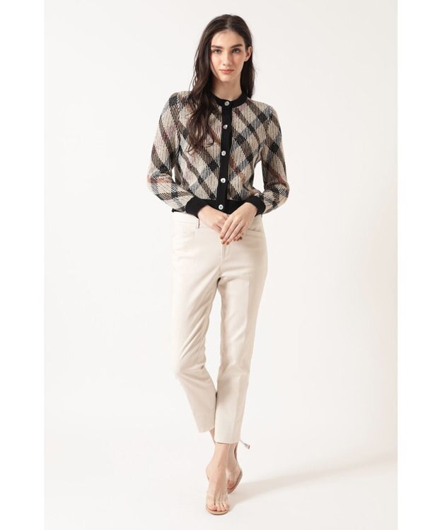 DAKS ビッグチェック ジャカード クルーネックカーディガン ハウスチェック