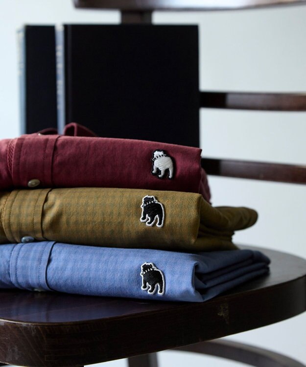 J.PRESS MEN このさりげなさが大人気【IVY COLLECTION】【UNISEX】バックブルチェックガーメントダイ シャツ / B.D. ワイン系3