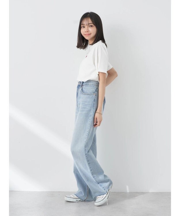 earth music&ecology レトロ喫茶プリントＴｅｅ Off White