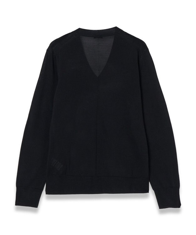 JOSEPH 【洗える】スーパーファインコットンシルク　Vネックニット Black