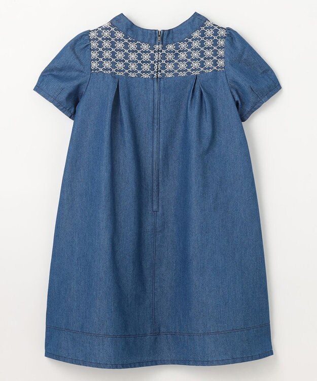 組曲 KIDS 【150-160㎝】レースコンビデニムワンピース ブルー