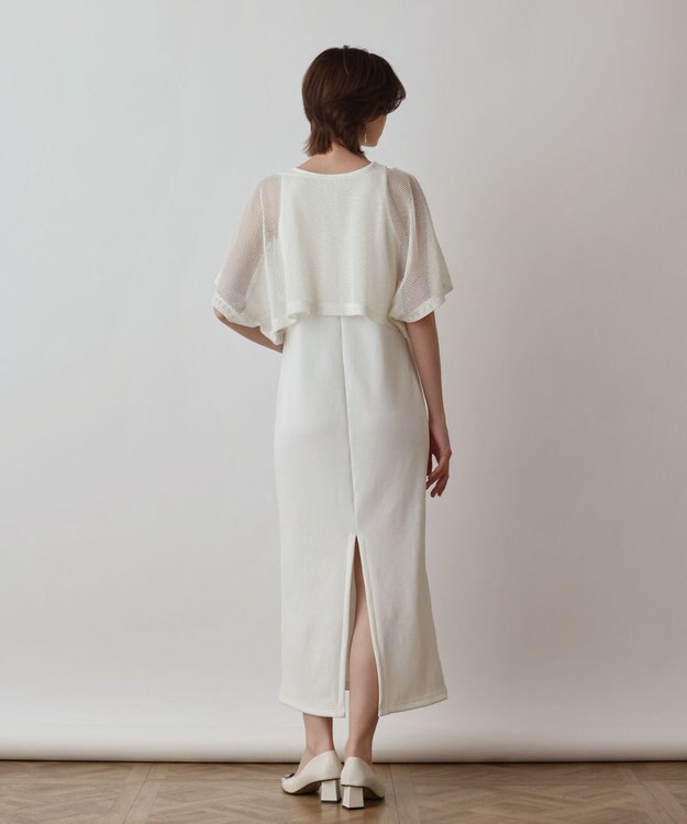 GRACE CONTINENTAL メッシュレイヤードワンピース ホワイト