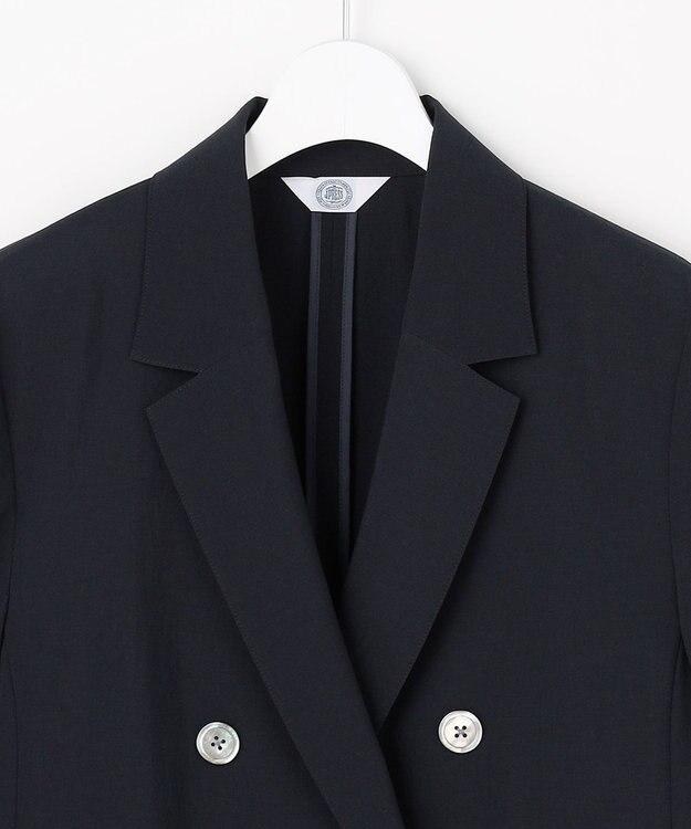 J.PRESS LADIES S BREEZ COOL トロ ハーフスリーブ ダブル ジャケット ネイビー系