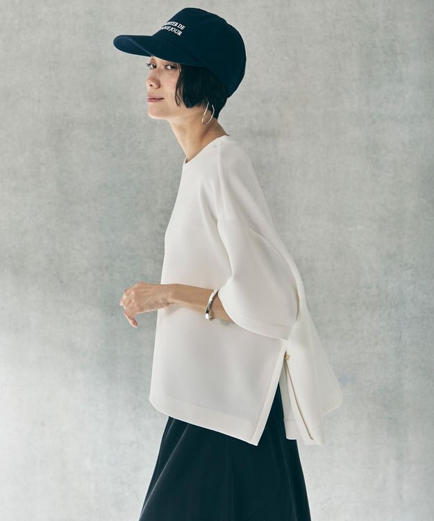 UNFILO 【VERY掲載】BEAUTY FORM JERSEY light サイドZIP プルオーバー オフ