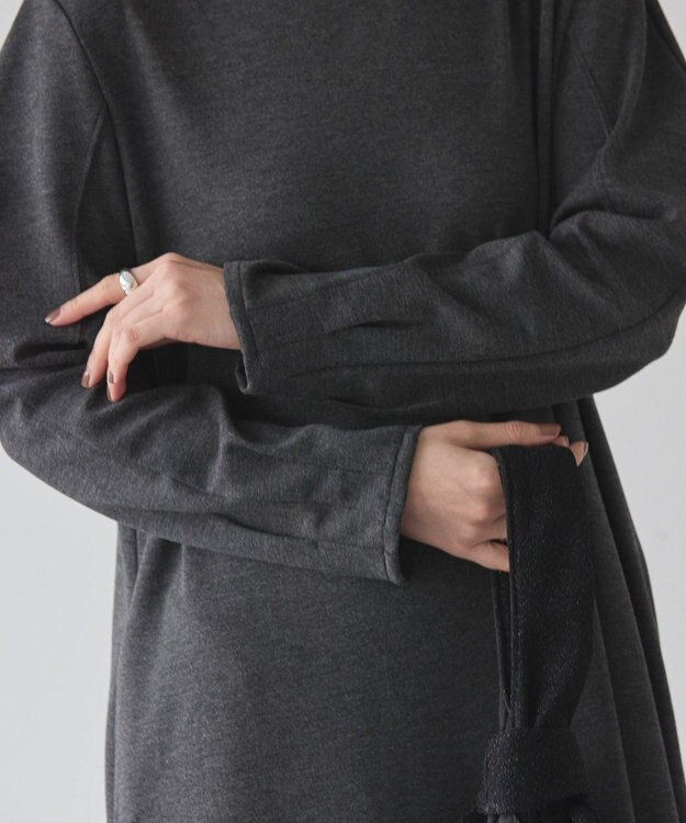 AMERICAN HOLIC 袖コンシャスポンチワンピース Gray Mixture