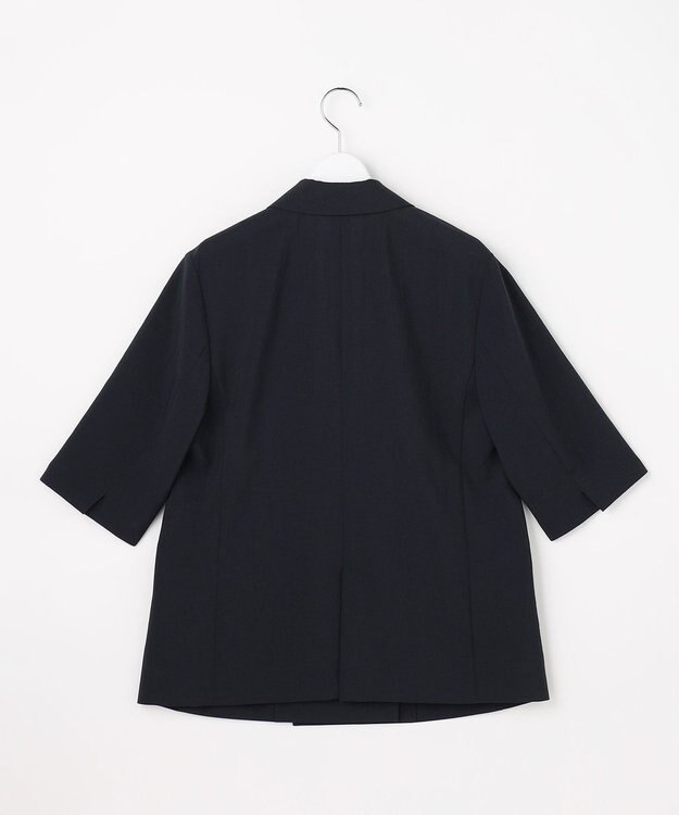 J.PRESS LADIES S BREEZ COOL トロ ハーフスリーブ ダブル ジャケット ネイビー系