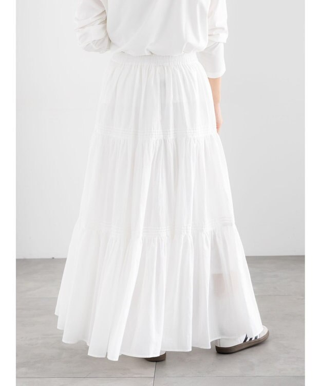 Te chichi コットンボイルティアードスカート《2026 spring catalog item》 オフホワイト