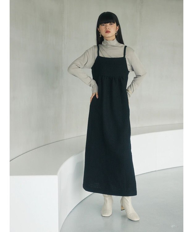 Green Parks armonia．表面感素材ジャンスカ Black