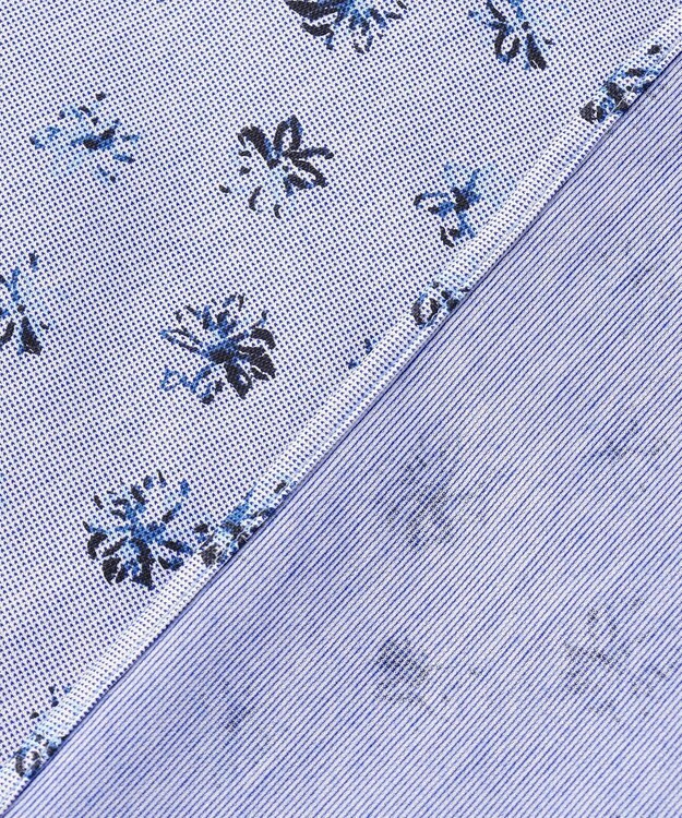 JOSEPH ABBOUD 【ジャージー素材・ストレッチ・イージーケア】コンパクトジャージープリント シャツ ブルー系5