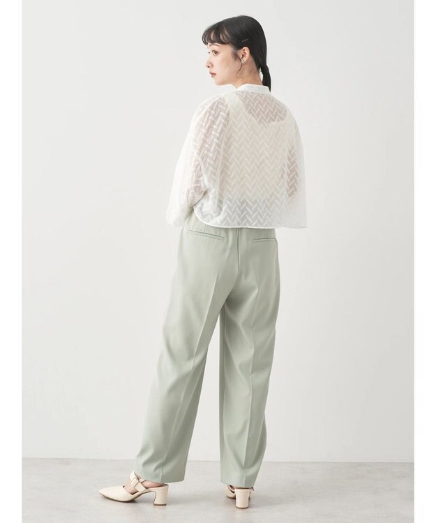 earth music&ecology ツッキリジャガードショートブラウス Off White