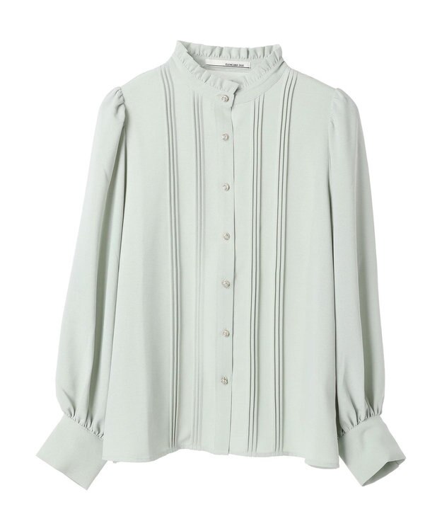 Green Parks ・ＥＬＥＮＣＡＲＥ　ＤＵＥ　ピンタックスタンドブラウス Light Green