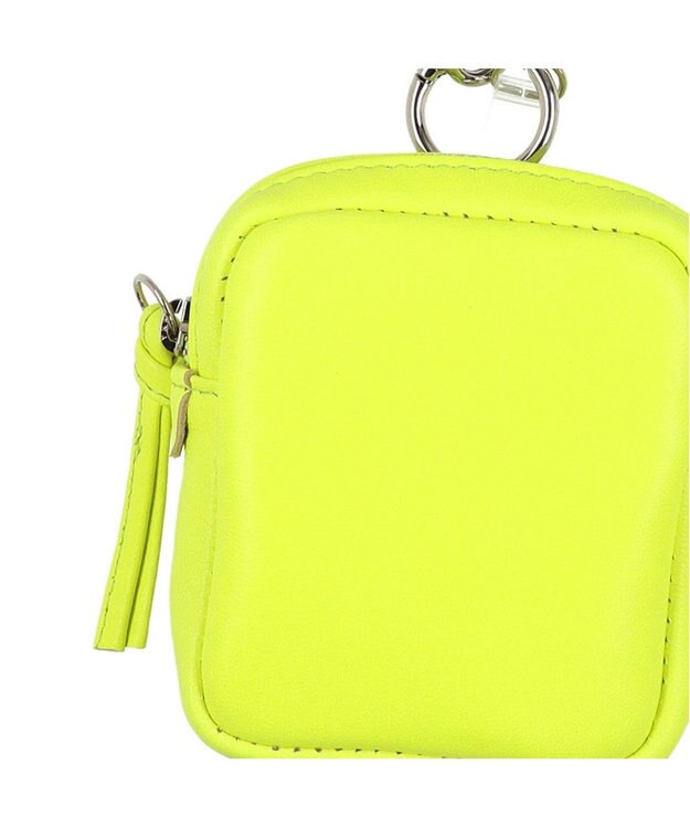 UNBILLION ペルケ perche / 蛍光レザーストラップ付き・チャームポーチショルダー イエロー